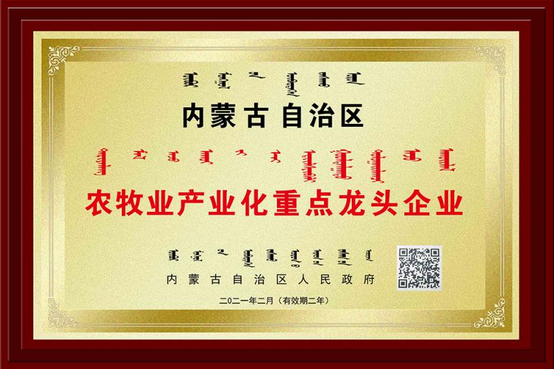 內(nèi)蒙古自治區(qū)農(nóng)牧業(yè)產(chǎn)業(yè)化重點龍頭企業(yè)